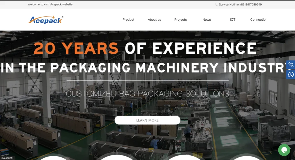 Acepack pouch packaging machinery