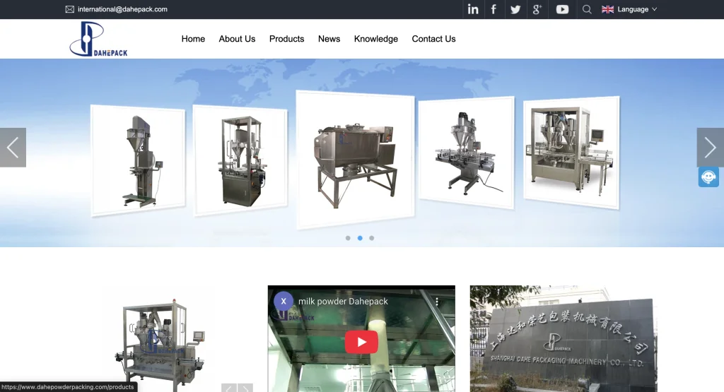 Shanghai Dahe powder and granule packaging machinery