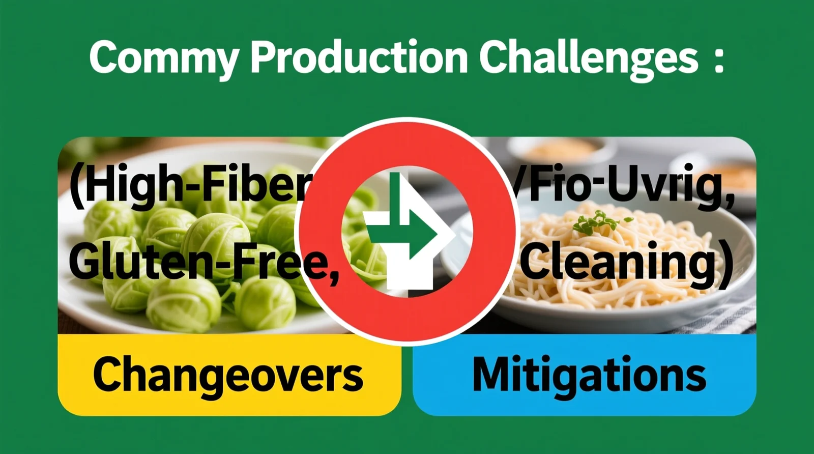 Common Production Challenges (High-Fiber, Gluten-Free, Changeovers, Cleaning) and Mitigations