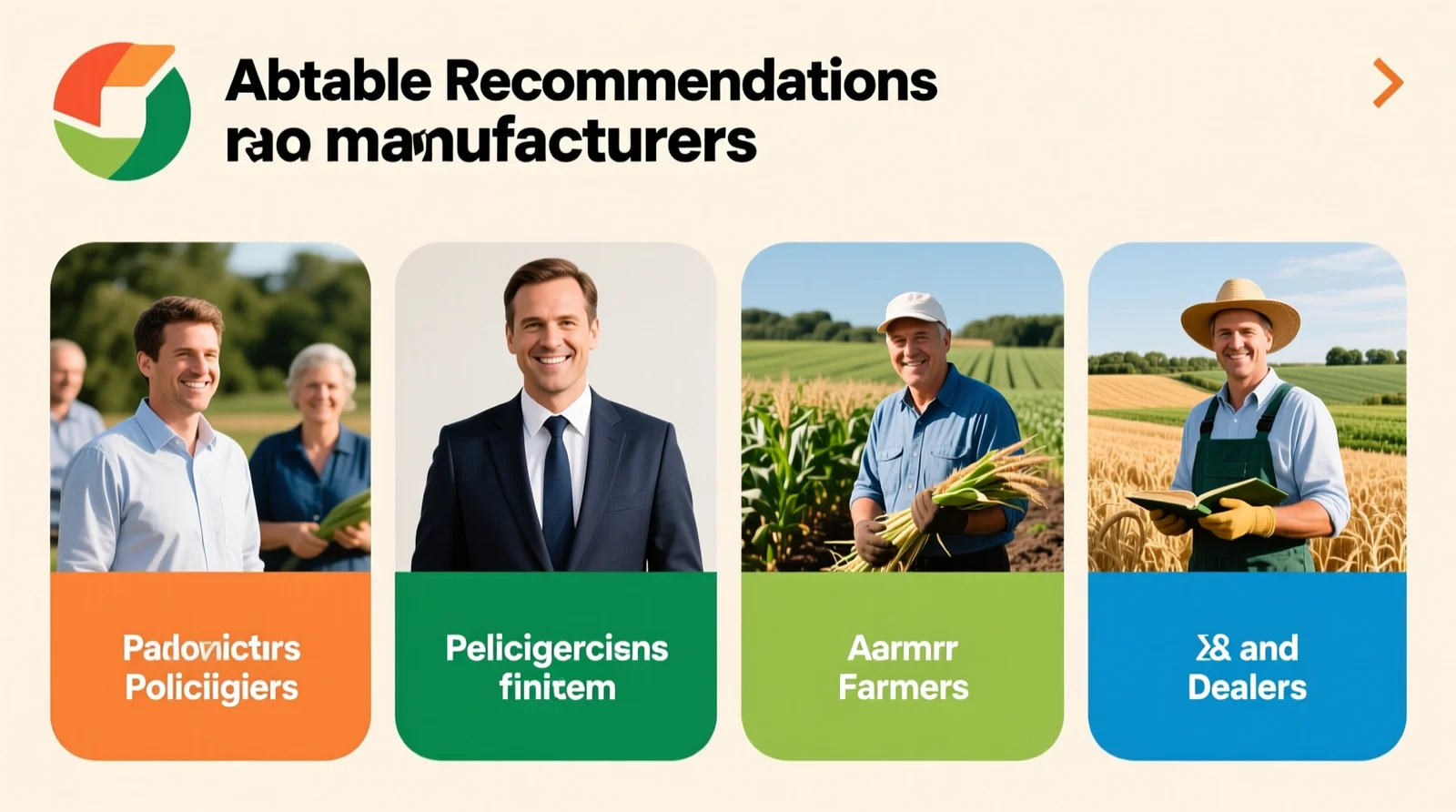 Actionable recommendations for manufacturers, policymakers, farmers, and dealers