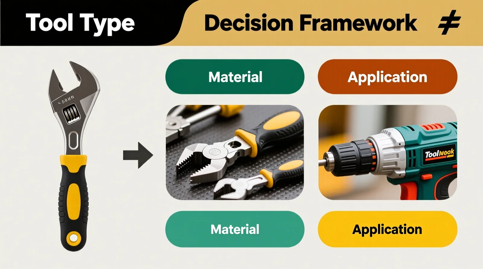 Match the Tool Type to the Material and Application (Decision Framework)