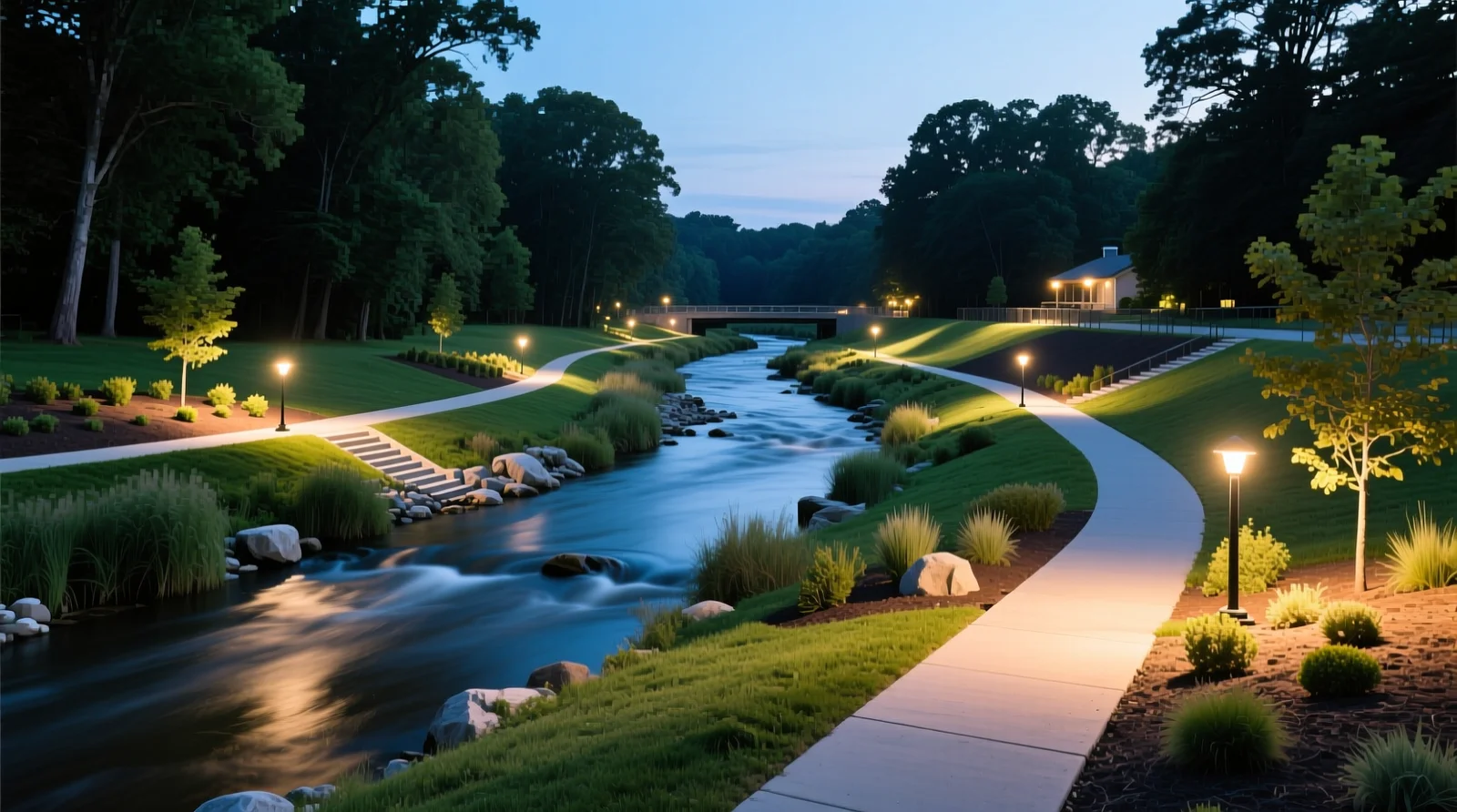 Creek-Side Improvements: Paths, Lighting, Landscape, and Flood Resilience