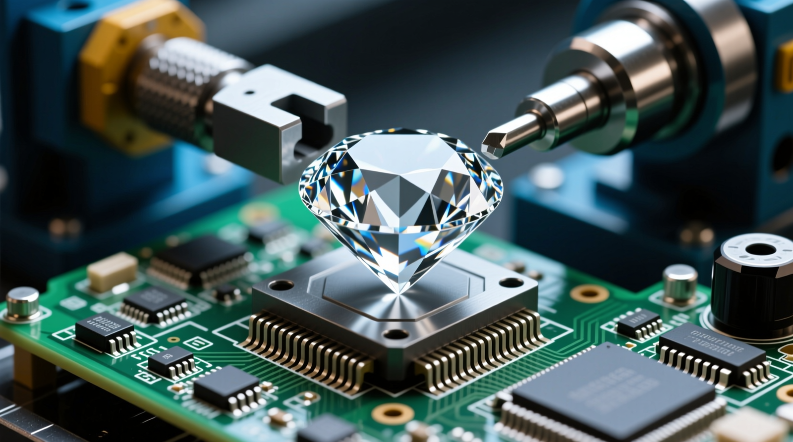 Synthetic diamonds (industrial tooling, plus realistic electronics constraints)