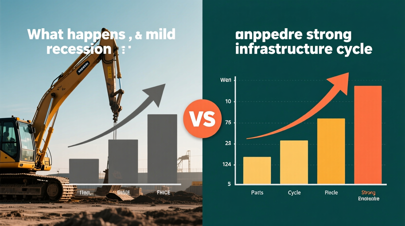 Scenario analysis: what happens in a mild recession vs. a strong infrastructure cycle?