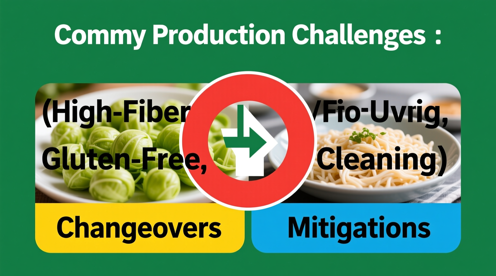 Common Production Challenges (High-Fiber, Gluten-Free, Changeovers, Cleaning) and Mitigations