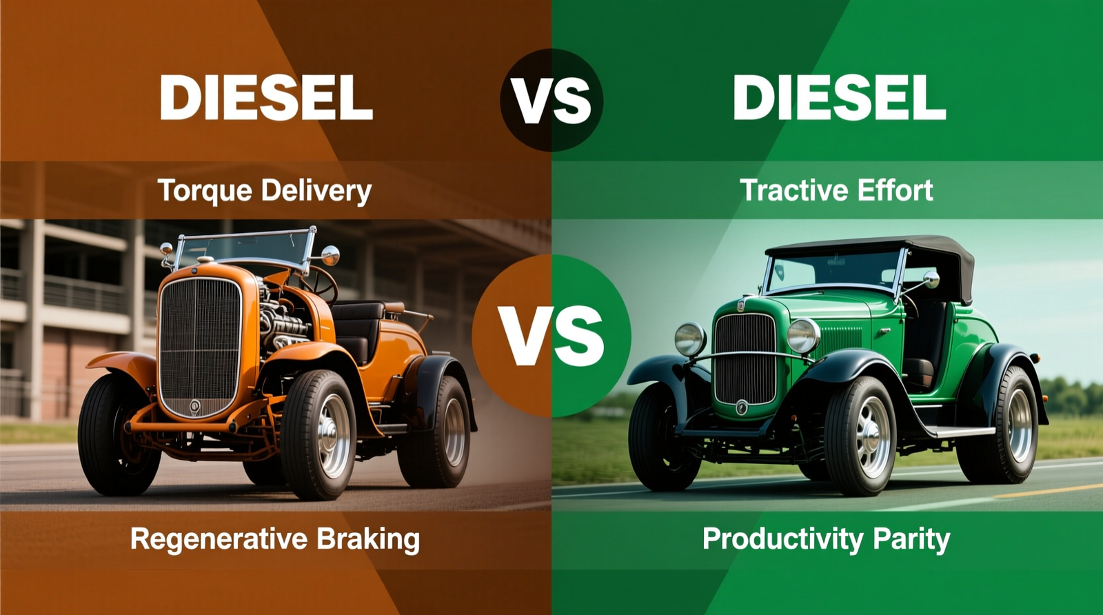 Performance vs Diesel: Torque Delivery, Tractive Effort, Regenerative Braking, and Productivity Parity