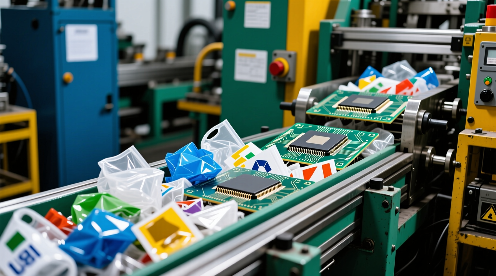 Likely plastic waste streams from semiconductor and industrial manufacturing—and contamination risks