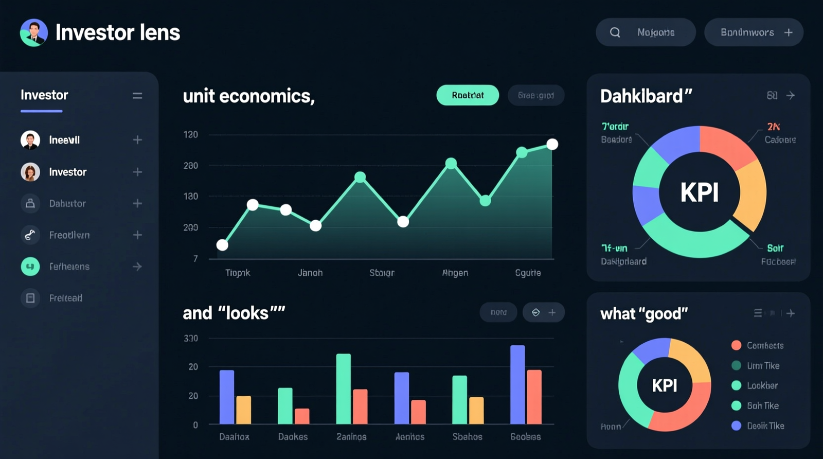 Investor lens: unit economics, KPI dashboard, and what “good” looks like