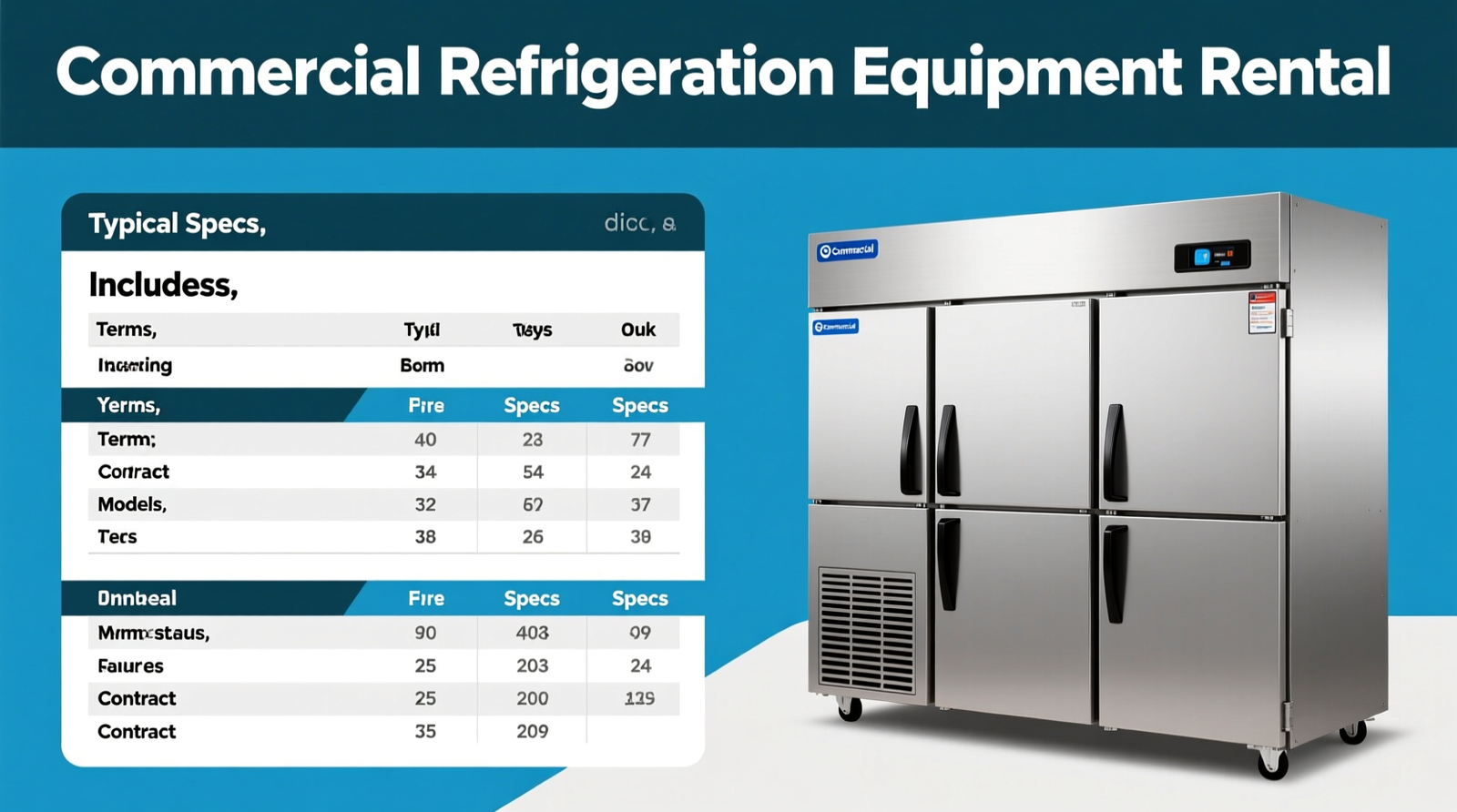 What “Commercial Refrigeration Equipment Rental” includes (terms, typical specs, and contract models)