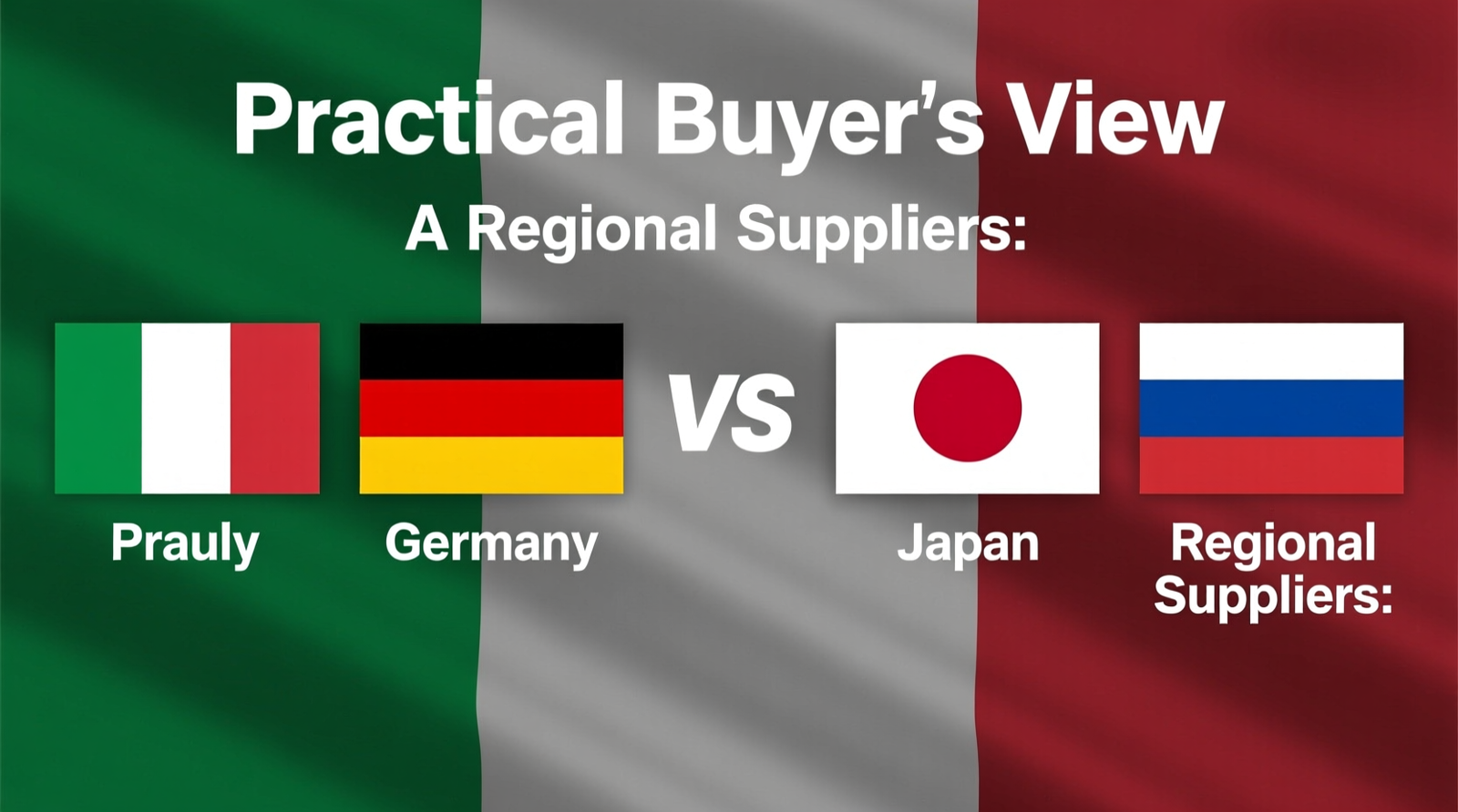 Italy vs. Germany, Japan, and Regional Suppliers: A Practical Buyer’s View