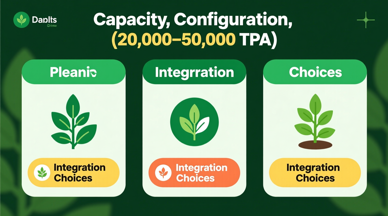 Plant Capacity, Configuration, and Integration Choices (20,000–50,000 TPA)