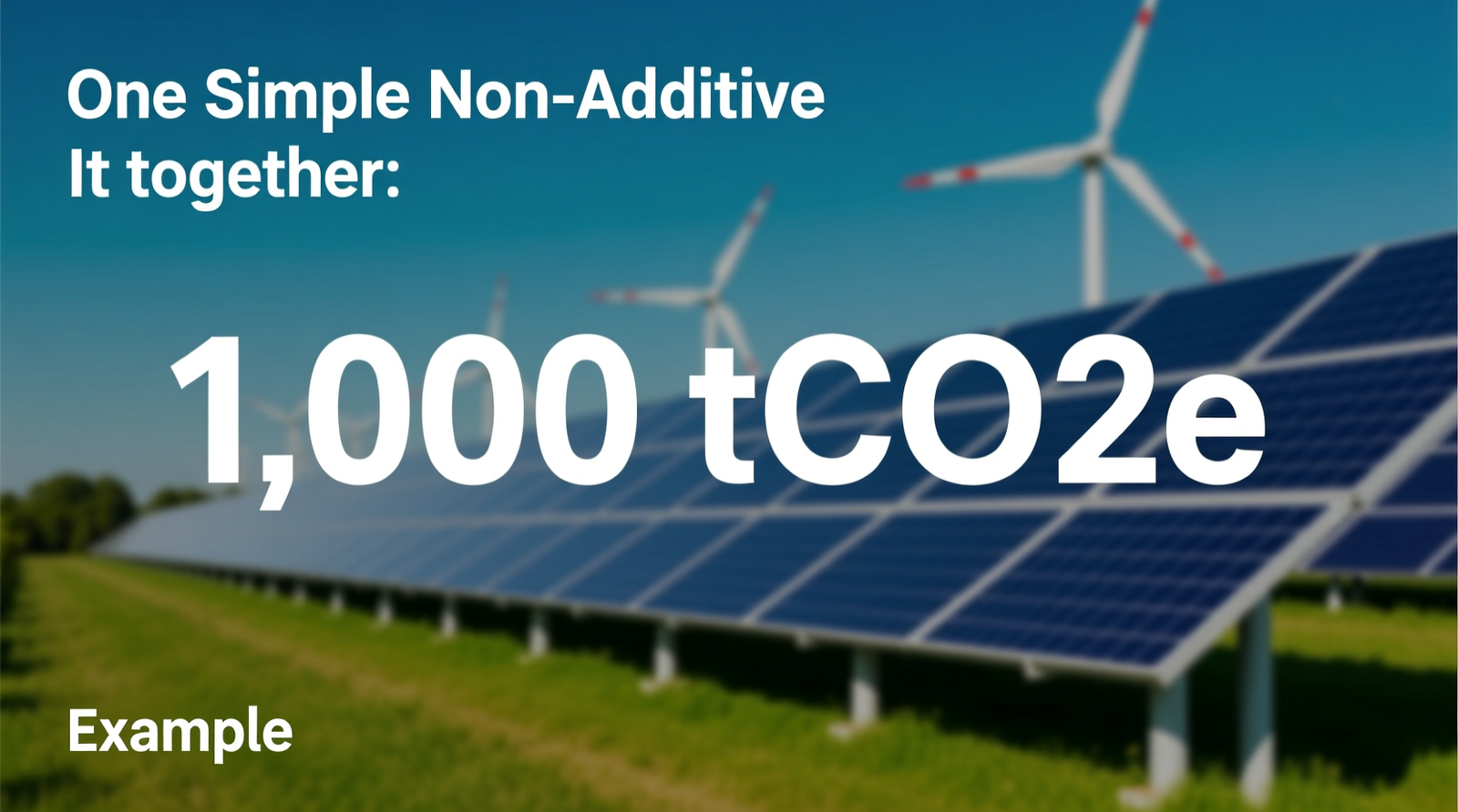 Putting It Together: One Simple, Non-Additive 1,000 tCO2e Example